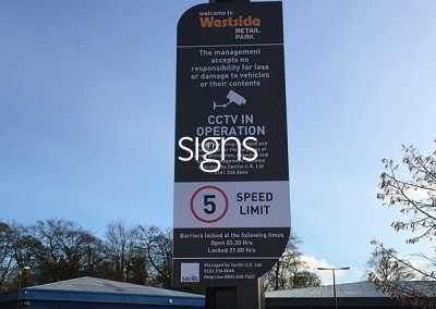 Westside Retail Park Sign Post