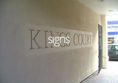 Kings Court Stone Business Signs