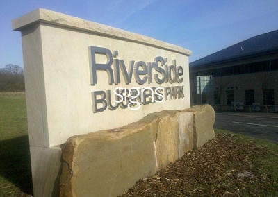 Riverside Business Park Stone Sign