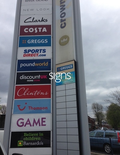 Crownpoint Retail Park Totem Signage