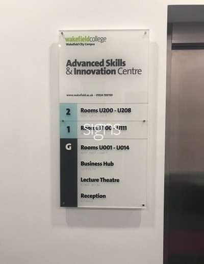 College Acrylic Directory Signs